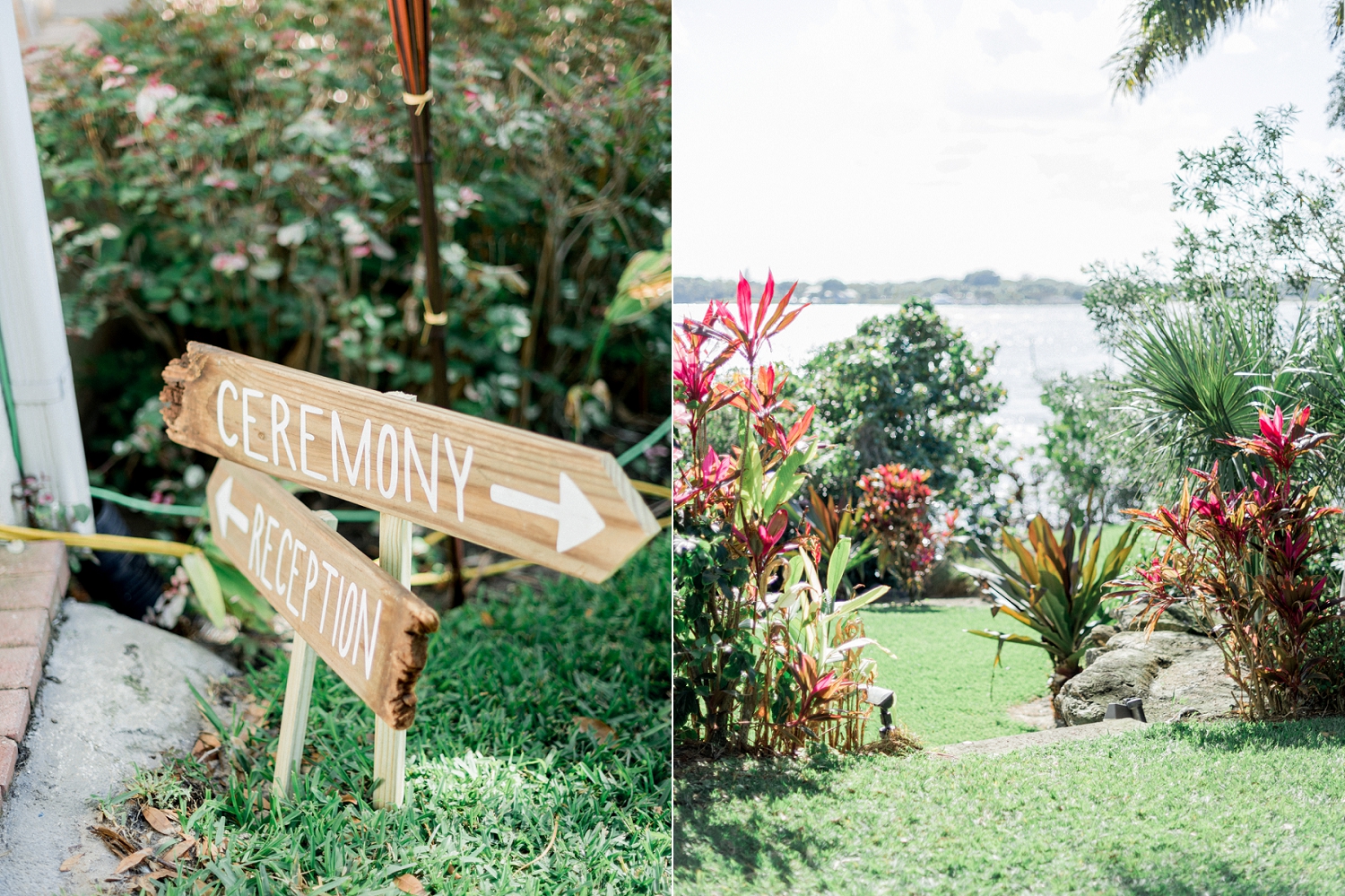 tropical wedding ideas, ceremony sign