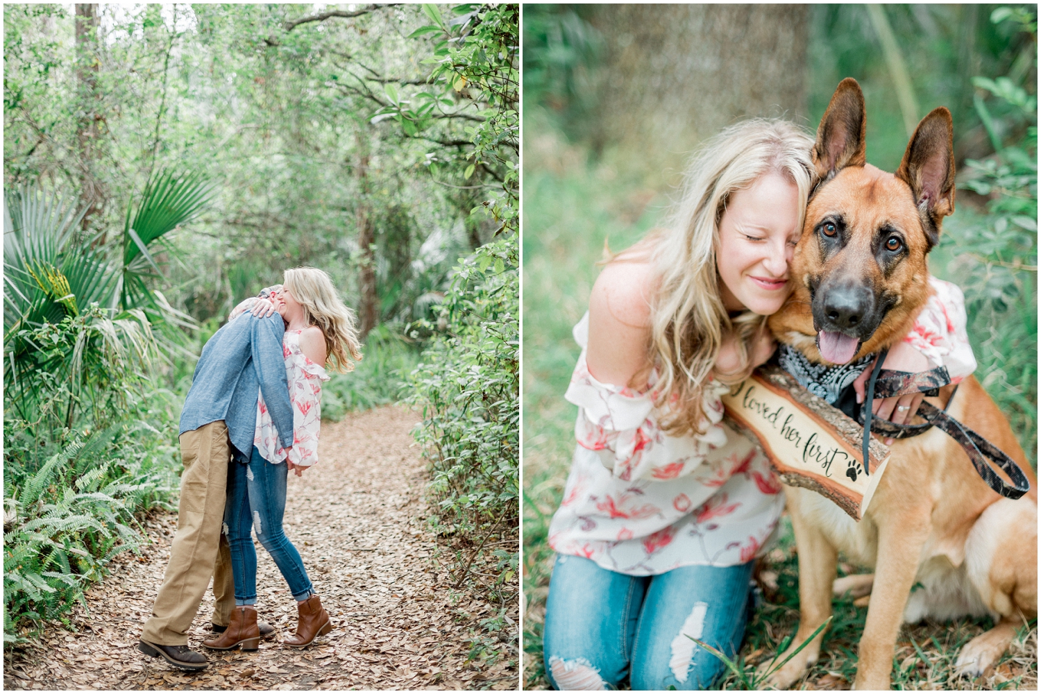 engagement session with dogs, I loved her first sign engagement session, dark hammock park, Port St Lucie Wedding Photographer