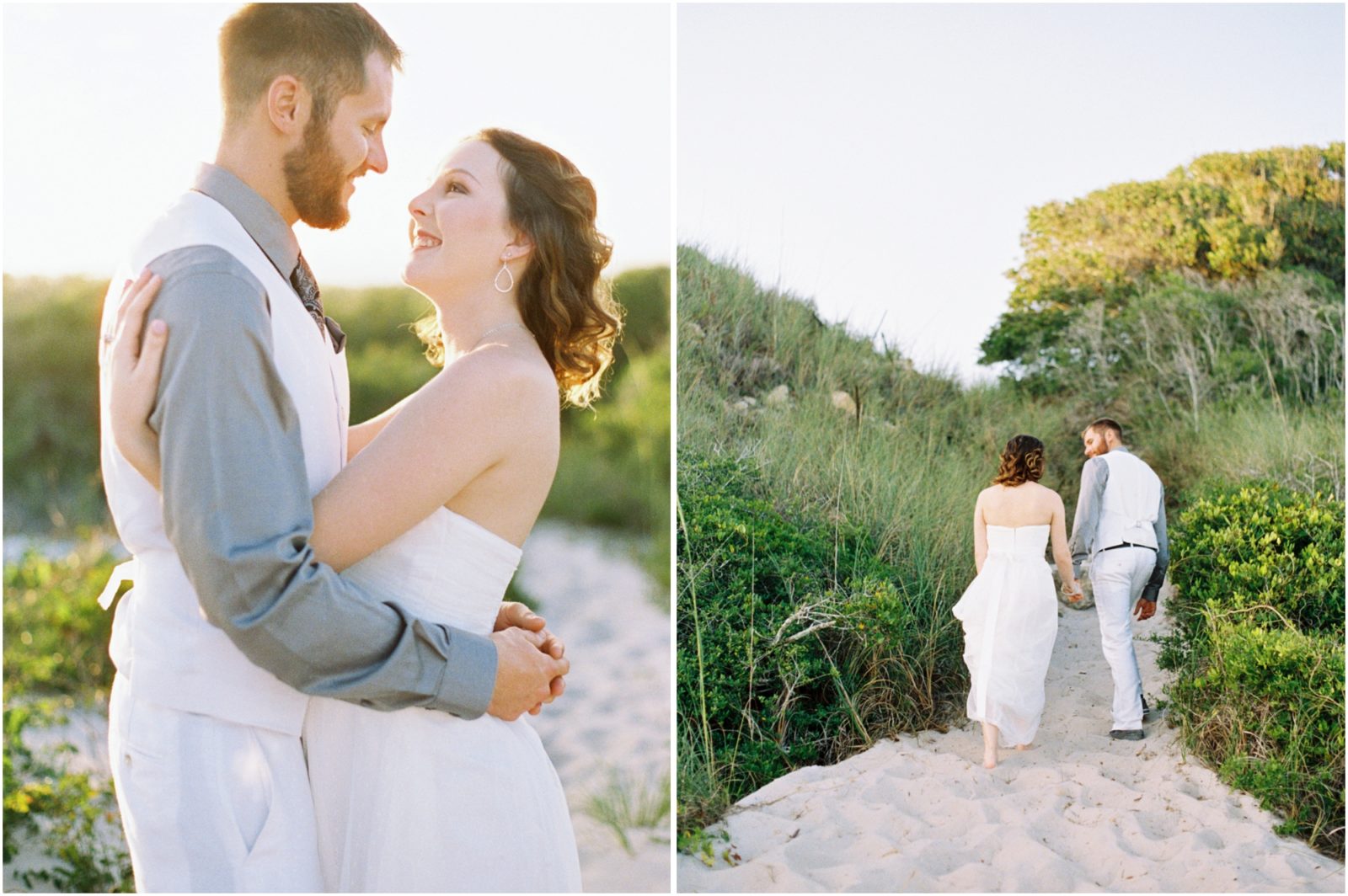 bride and groom on pensacola beach