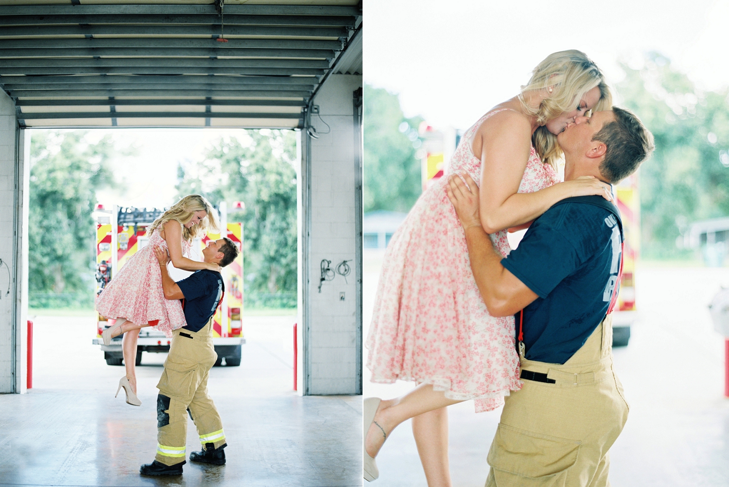 firefighter engagement picture ideas - firefighter engagement - okeechobee wedding photographer